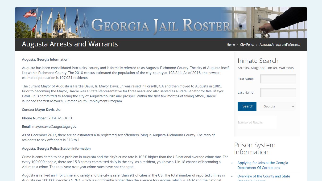 Augusta Arrests and Warrants | Georgia Jail Inmate Search